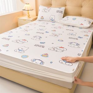 Dansunreve TPU Waterproof Fittedsheet Dinosaur/Bear/Dog Baby Washable Bed Sheet Single/Queen/King Mattress Protector