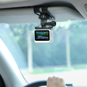 ที่บังแดดรถยนต์ Mount สำหรับ Insta360 Go 3S Universal Action Camera Phone Vlog Mount 360°Rotating for Insta360 X4/GoPro 13/DJI Action 5 Pro / Action 4 3