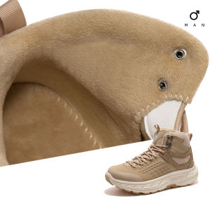 Camel รองเท้าผู้ชายสำหรับกลางแจ้งรองเท้าผ้าขนแกะสำหรับเดินป่ากันน้ำกันลื่นสำหรับฤดูหนาว