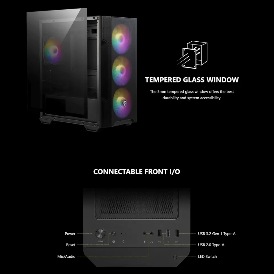 EasyPC, MSI MAG Forge 112R PC Case Black, Mid Tower