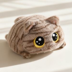 FGJEB Cartoon Cat Plush Toys Fluffy Soft Round Stuffed Animals Cat Kids Toy Kitten Plush Siamese Cat Home Decoration