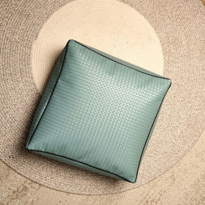 【45*45*15cm】Japanese-style plaited leather padded cushion futon living room balcony tatami mat floor mat solid color bay window mat