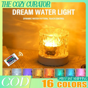 Crystal Lamp Water Ripple Projector Night Light Decoration Home Houses Bedroom Aesthetic Atmosphere Holiday Gift Sunset Lights