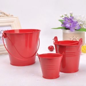 BLACKON Đồng quê Chậu hoa sắt Thiếc Nghệ thuật sắt Mô hình thùng hoa Cổ điển Mini Xô nước bằng thiếc Cắm hoa