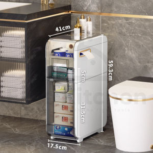 Elite Kitchen - 2/3/4 Layers Multi-Functional Waterproof Storage Cabinet Bathroom Storage Toilet Side Cabinet Kitchen