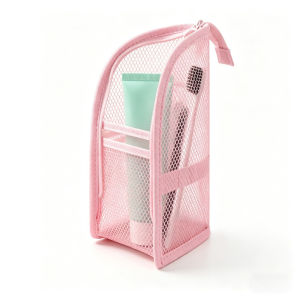 Standing Mesh Toiletry Bag Portable EVA Waterproof Travel Foldable Toothbrush Cosmetic Organizer Women Bathroom Storage Pouch