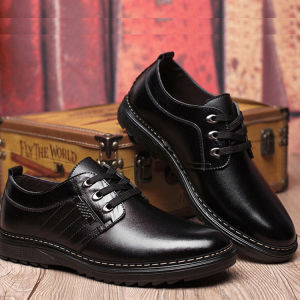 NGT รองเท้าคัทชูชายเย็บพื้น Autumn New Casual Sports Shoes Single Shoes Leather Mens Shoes Formal Shoes Leather