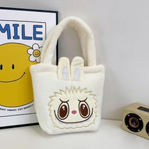 New Fashion Labubu Plush Handbag Kawaii Cartoon Anime Plushie Shoulder Messenger Bags Cosmetic Travel Storage Bags