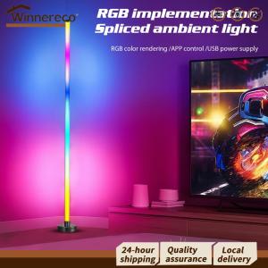 [Winnereco Flagship Mall] Smart RGB LED Corner Lamp Smart Modern Floor Lamp with Music Sync Ideal for Living Rooms Bedrooms and Gaming Rooms