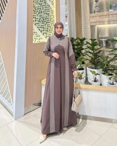 Atiya Dress ceruty babydoll Dua Layer Full Furing gamis lebaran terbaru 2026 viral mewah elegan baju kondangan wanita gaun pesta dewasa kekinian gamis burgundy sultan model mewah
