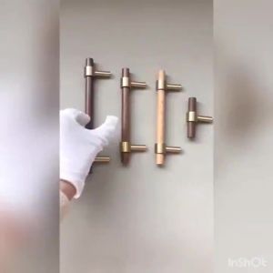 Walnut Brass Furniture Handles Modern Pulls Cupboard Wardrobe Dresser Shoe Wine Bar Drawer Cabinet Knobs