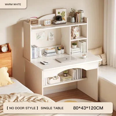 Wooden desk computer desk Computer Study Table With Drawer Bookshelf Study Deck Home Office Study Desk Computer Table