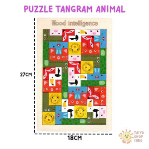 TAIYO Mainan Anak Puzzle Kayu Tangram Tetris Russian Block Edukasi Shape Wood Intelligance