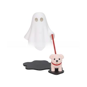 NHIH 3D Printed Dog-Walking Ghost Decor Ornaments Funny Ghost Figurine Spooky Desk Lamp Cute Halloween Decorations Halloween Gifts