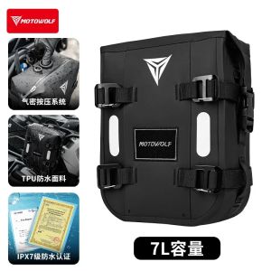Motowolf Motorcycle Touring Crash Bar Bag Air-Tight Shockproof Rainproof Wear-Resistant 7L Side Storage Pouch for Travel Riding 7L Side Storage Pouch for Travel Riding