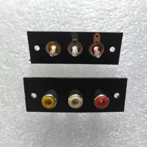 Soket RCA 3 Pin Papan Hitam Body Biasa