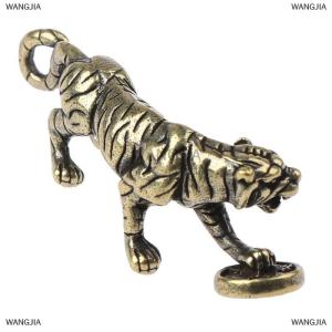 [COD] WANGJIA Brass Tiger Statue Ornament Chinese Zodiac Tiger Office Desk Decoration Pendant