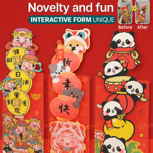 New Years Package Red Envelope Case Unique Joyfulness Red Envelope Paper Fun Traditional Appearance Interactive