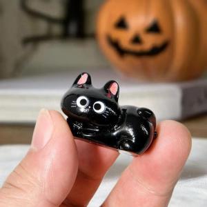 [Faster YG] 1 6Pcs Cute Kitten Desktop Room Decor Figurine Miniature Cartoon Black Cat Micro Landscape Resin Ornaments For Home Decoration