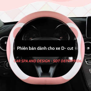 Bọc vô lăng xe hơi da PU hình tai gấu sang trọng - Bọc vô lăng xe ô tô - New 2024