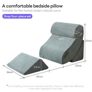 4PCS Bed Wedge Pillow Wedge Shape Backrest Pillow Rebound memory cotton Rest Maternity Lounger Reading Pillow