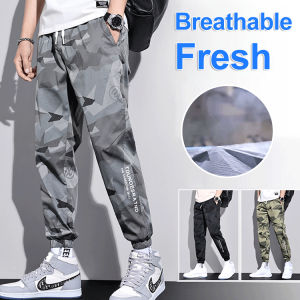 Summer thin sports pants loose camouflage work pants men pants drawstring harem pants