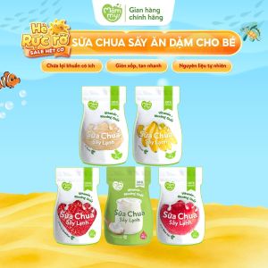Combo 5 gói sữa chua sấy cho bé Mămmy đủ vị nguyên chất táo tổ yến dâu chuối cho bé từ 6 tháng tuổi - 20 gram
