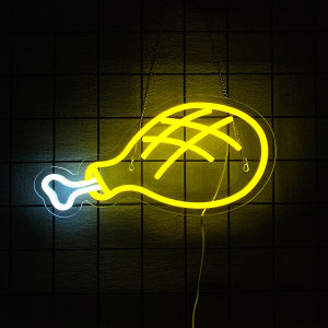 Fried Chicken Family Bucket Neon SignLED Neon Wall Decor Gift for Restaurant Food Truck Kitchen Fried Chicken Shop Bar Party