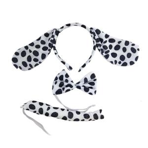 3Pcs Dog Costume Accessories Set -Dog Ears HeadbandBowtieTail Accessories Kit for Dog Costume for Toddlers