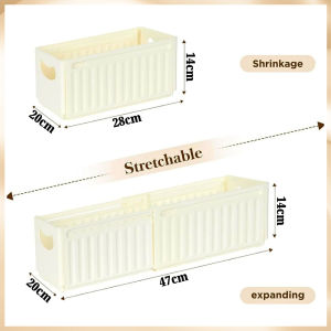 1PC Sliding Bin Telesopic Storage Box Retractable Cabinet Drawer Stackable Organizer Sorting Tray Household Clothing Snacks Extended Basket TH