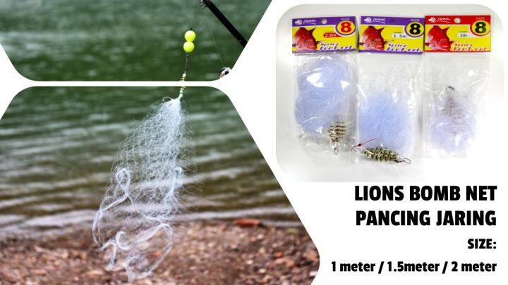 Fishing Bait Spring Bomber Net 1M Fish Crab Trap Jaring Bomb Umpan  Perangkap Bom Pancing Ikan Ketam 100cm.