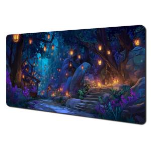 Mysterious Forest Secret Realm TCG Playmat 35X60CM Magic Card Battle Mat Non-Slip Durable Stitched Edge Tabletop Playmat2026