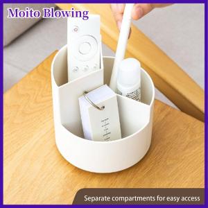 Moito White Division And Layering Rotating Pencil Office Desktop Multifunctional Storage Stationery Supplies Beauty Tools