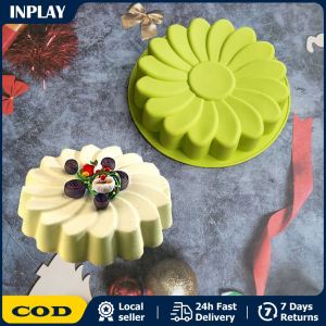 Flower Shaped Silicone Mold Sunflower Flower Form Cake Pan Handmade Soap Baking Crafts Cake Mould Decoration Tools Cake Mold Round Sunflower Non-Sticky Food Grade High Temperature Resistance DIY Silicone Easy Demold Baking Mold Baking Tool