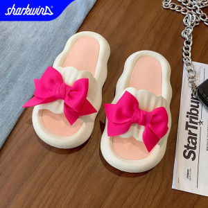 Sharkwin Sandal Wanita Jelly Pita Lucu Awan Cloud Sendal Pita Slip On Elastic Empuk Desain Bunga Lucu SF30403-1