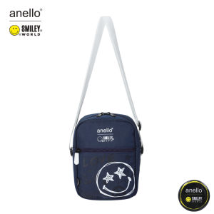 พร้อมส่ง กระเป๋าสะพายข้างแฟชั่น anello x SMILEY ผ้ากันน้ำ ช่องเยอะใส่ของได้เยอะ ใส่ได้ทุกเพศ ลายน่ารัก ใส่ได้ทุกสไตล์