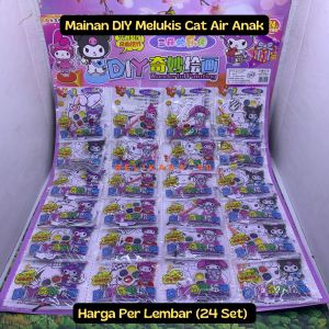 (24 SET) MAINAN DIY BELAJAR MELUKIS GAMBAR CAT AIR ANAK MOTIF SANRIO / MAINAN EDUKASI ANAK MEWARNAI DENGAN CAT AIR / DIY PAINTING KIDS / WATERCOLOR PAINTING