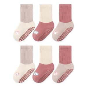 ชุด3คู่ถุงเท้าเด็กแบบกันลื่นผ้าฟลีซหนาอุ่นพื้นถุงเท้าสำหรับทารกเด็กผู้ชายและเด็กผู้หญิงสวมใส่สบาย