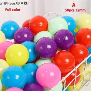 WP💓💛💖 50Pcs Mini 32MM Clear Transparency Plastic  Toy Surprise Ball Tiny Container Making Things Model Gashapon toy
