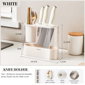【i.Rumah】Cutlery Holder Drain Rack Tableware Support Cabinet Storage Standing Durable廚房组合刀架