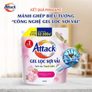 [SENTAKU] Gel Giặt Attack Hương Giấc Mơ Hoa Anh Đào Sạch Sâu Làm Mềm Sợi Vải Trọng Lượng 3.5Kg