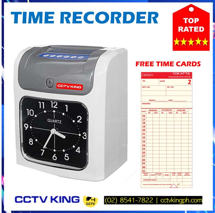 Bundy Clock Analog Time Recorder Machine CCTV KING with Free 50pcs Time Card Lazada PH