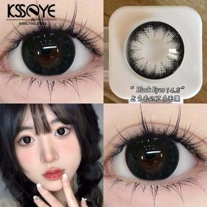 Mắt đen to 2 chiếc Kính áp tròng Ống kính 145MM Sử dụng 1 ngày Mắt búp bê đã phân loại Kính áp tròng Hàn Quốc silicone hydrogel kèm quà tặng miễn phí Nước: 55% Mềm mại và thoải mái