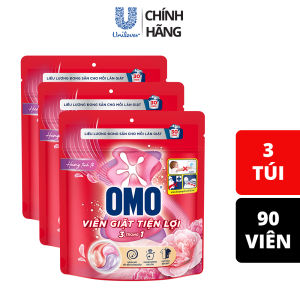 (Livestream) - Combo 3 túi viên giặt tiện lợi OMO 3 trong 1 Hương Tinh Tế/Tươi Mát 30-50 viên/túi (bao bì tùy lô nhập hàng)