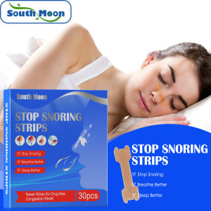 【Hot Sale】South Moon Stop Snoring Strips 30pcs Ventilation Nose Patch Breath Nasal Strips Breathing Nose Stickers Relieve Nasal Congestion & Sneezing Multipurpose Nasal Strips for Men Women Anti Snoring Stickers Nose Rhinitis Patch