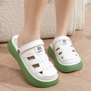 Free Shipping New Autumn Collection: Fashionable And Casual Slip-On Sandals For Women Featuring A Flat Sole And A Toe-Covering Design