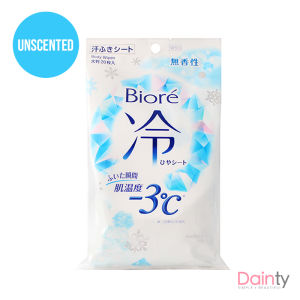 Biore Cooling Wet Wipes - Instant Cool Refreshing Body Sheets Workout Face Towel Floral Peach Menthol Fragrance | Dainty Young
