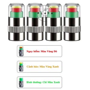 Bộ 4 van xe cảnh báo áp suất lốp xe ô tô xe máy lõi đồng cao cấp Nắp van cảm biến báo áp suất lốp