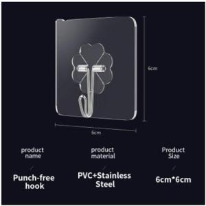 5pcs Adhesive Wall Hook Seamless Plastic Strong Solid Hooks Anti-Skid Super Wall Hanger Hook Sticker