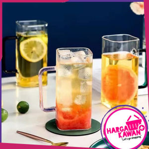 Gelas Kaca Aesthetic Gelas Kopi Gelas Cafe Unik Plus Dus / Gelas Cangkir Glass Coffee Mug 370 ml Plus Dus